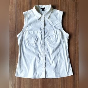 Anne Taylor NWOT Cotton Sleeveless Top, White, Size 6
